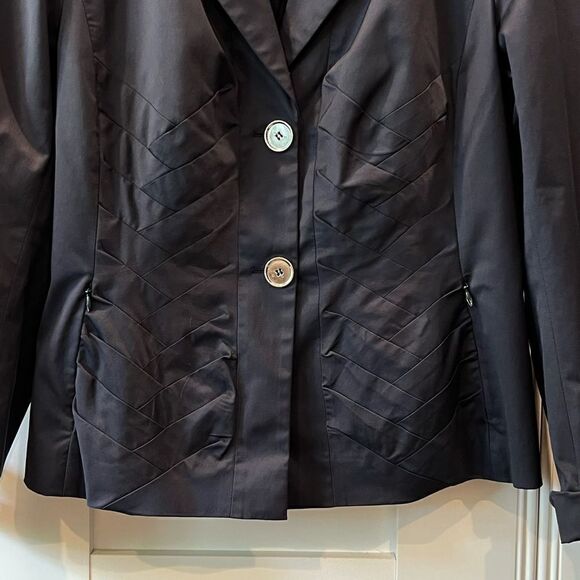 Riani Blazer Suit Jacket Navy Blue Basketweave Detail Wool Blend 12 - Picture 2 of 12